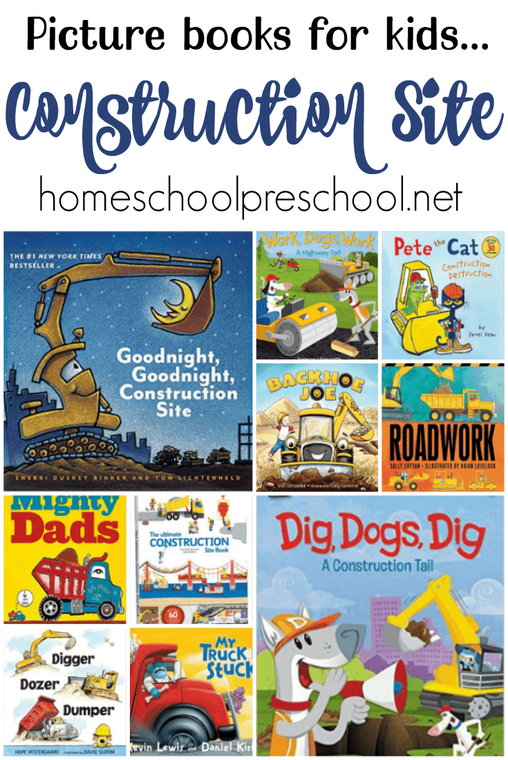 Check out this amazing book list! It contains 20 of the best construction site books for kids! | @homeschlprek