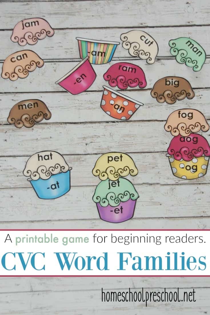 Make learning to read more fun by building ice cream word families with a focus on CVC words. This is a great printable game for early readers.