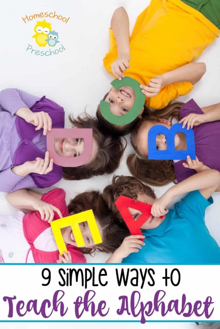 If your preschooler is ready to learn the alphabet, you have to check out these nine simple ways to teach the alphabet. You won't believe how easy it is to introduce your little ones to the ABCs! | homeschoolpreschool.net