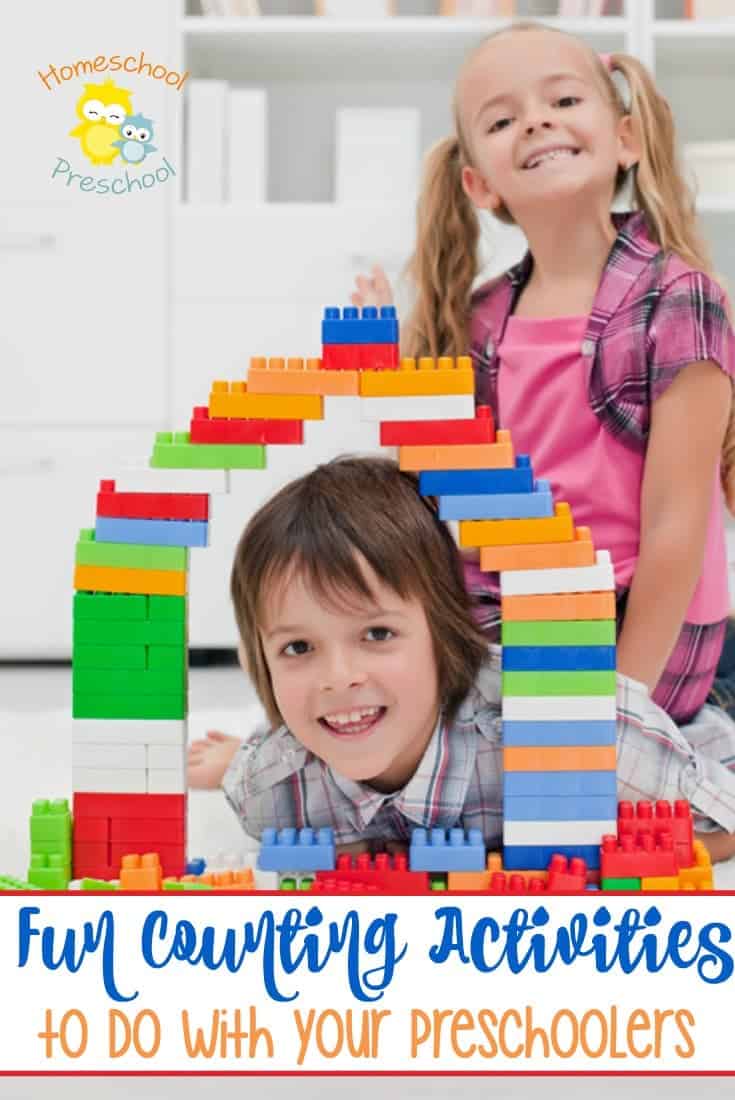 Don't stress about teaching your preschooler to count. Instead use one of these fun counting activities to entice your child to count without realizing what they're doing. | homeschoolpreschool.net