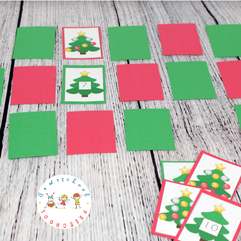 Help preschoolers practice counting from 1-10 with this fun Christmas Memory Game. They will work on number recognition and counting with this printable game.