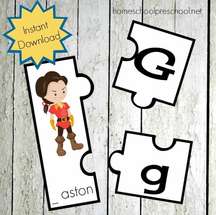 Preschoolers will love practicing their beginning sounds with their favorite characters from Beauty and the Beast! | @homeschlprek