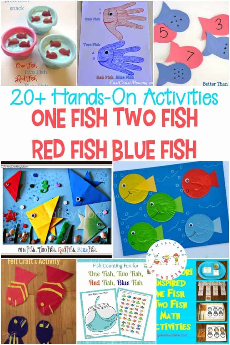 Your preschoolers are sure to love these One Fish Two Fish Red Fish Blue Fish activities! Each one features hands-on, low-prep Dr. Seuss-inspired fun.