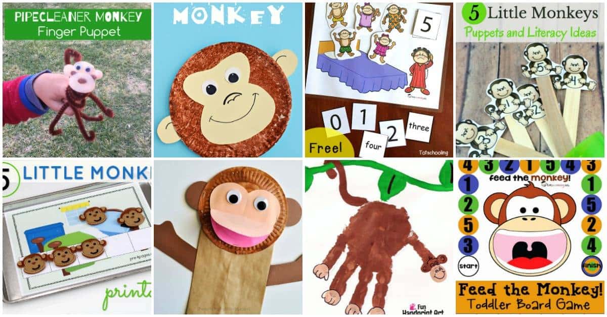 Your little monkey will flip for these monkey activities for preschoolers. These printables and crafts are a must for your homeschool preschool lessons. 