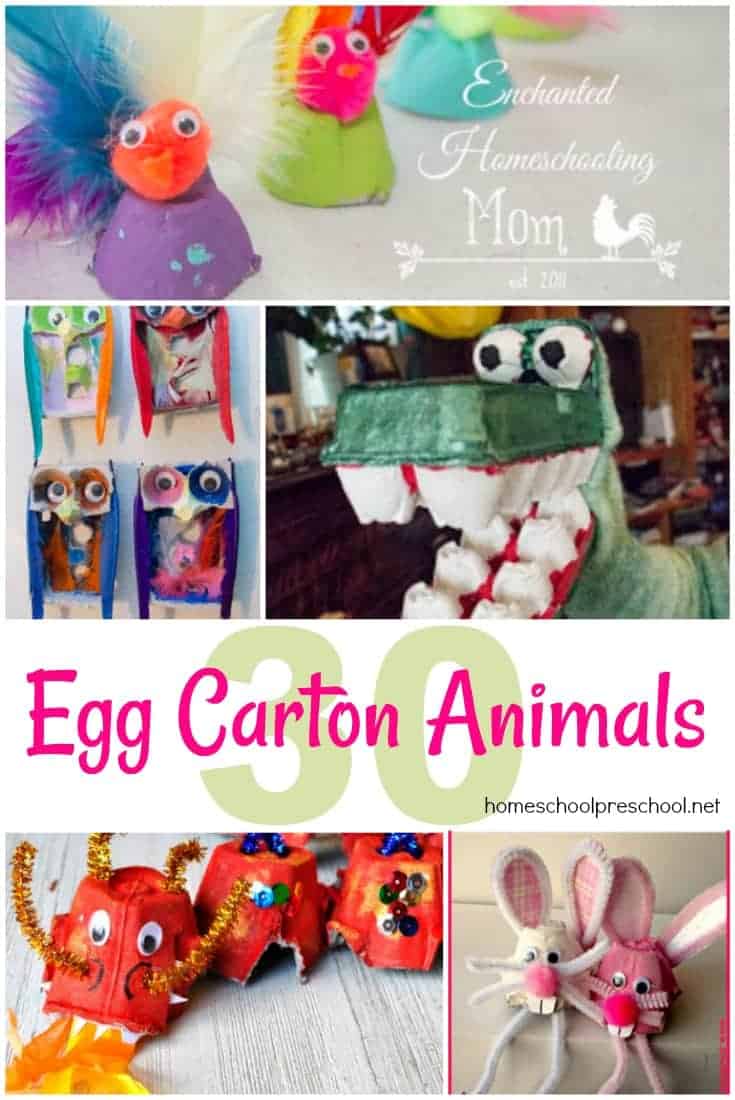 Recycled products make the best art projects. Here are 30 egg carton animals your kids will enjoy making during their next craft time!