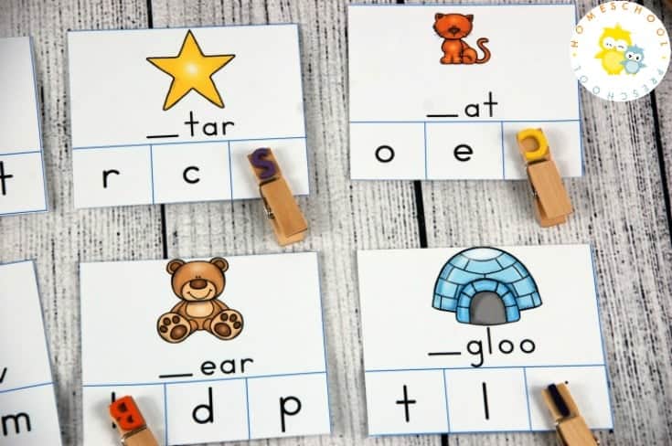 Help your preschoolers practice their ABCs with six sets of alphabet clip cards. These cards focus on letter identification, beginning sounds, and ending sounds,