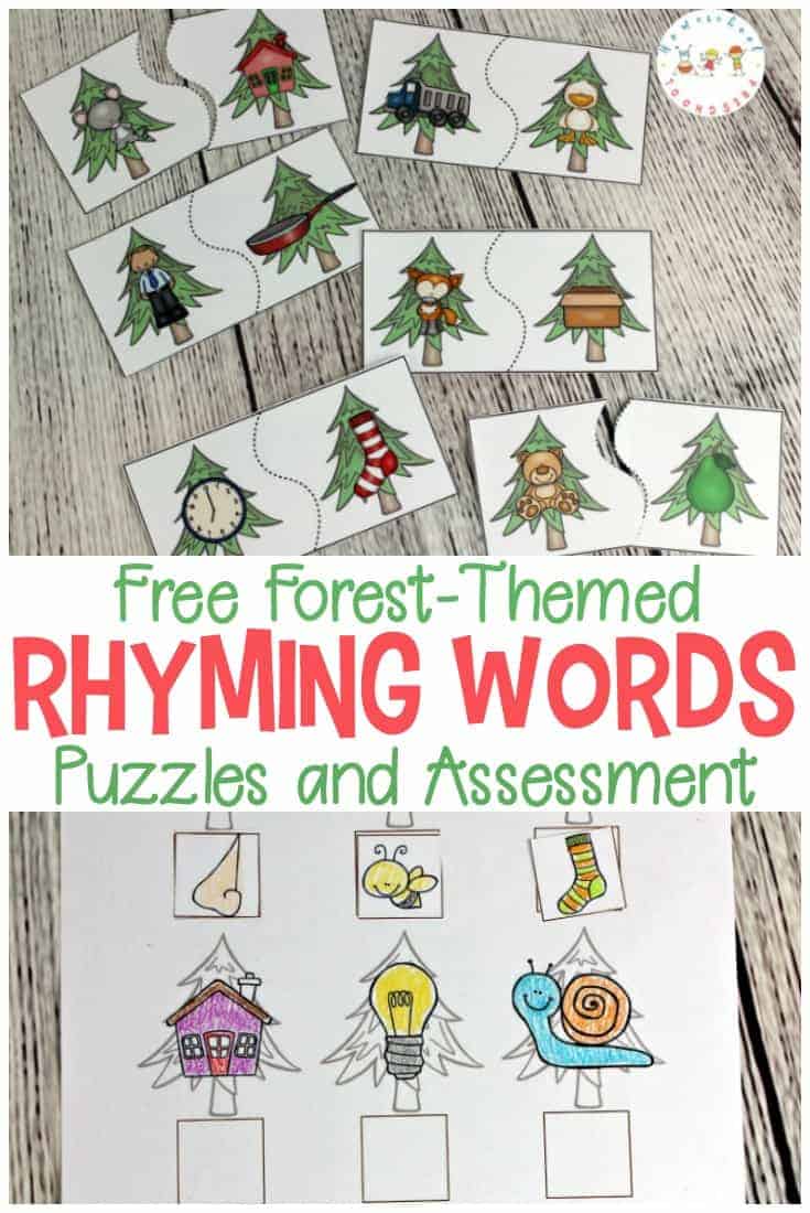Rhyming is an important skill for new readers to practice. These simple rhyming words puzzles are fun for preschoolers and kindergarteners.