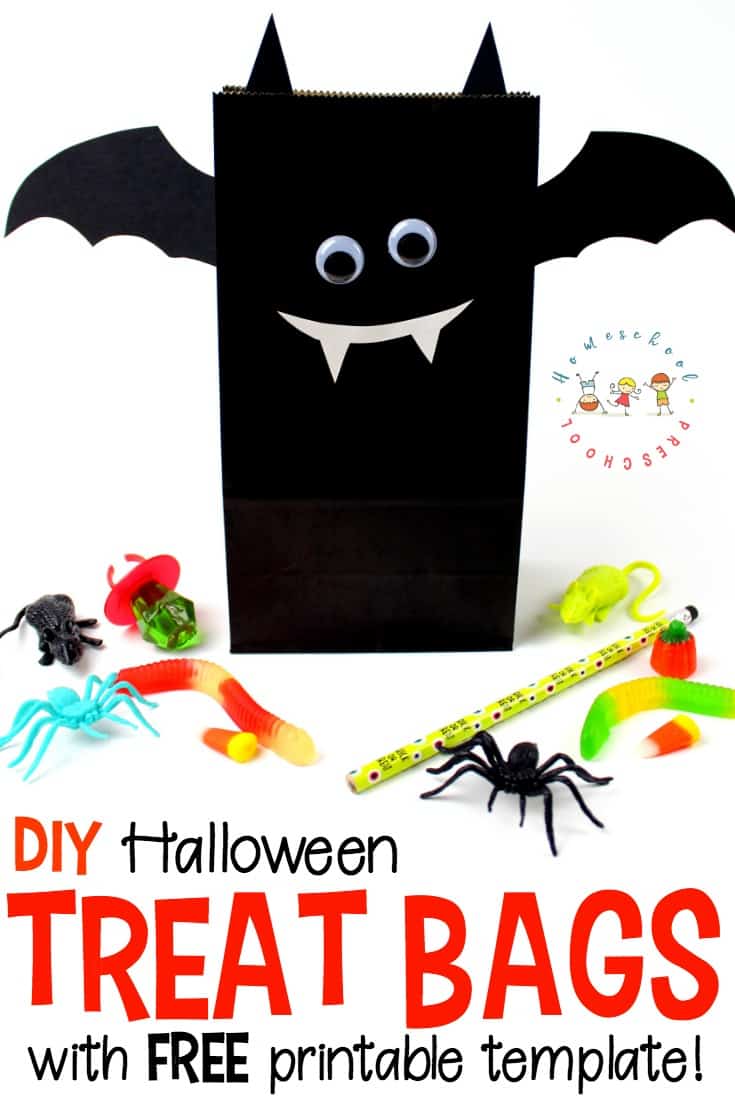 Gear up for your Halloween parties and celebrations with these DIY bat-themed Halloween treat bags with a free printable template!