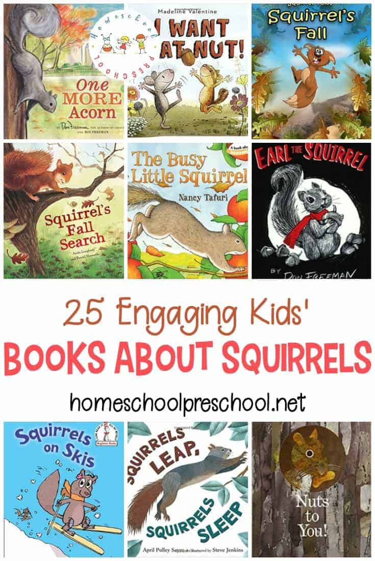 Watching squirrels scamper in the yard gathering nuts inspired me to create a list of kids books about squirrels! Snuggle up and read one with your little ones!