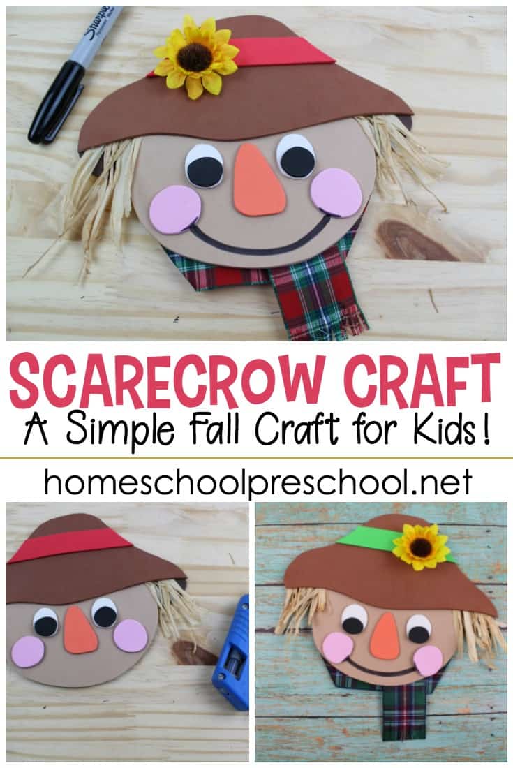 Autumn means scarecrows and sunflowers and great autumn read-alouds. Combine all of those things with this simple scarecrow craft and book list for kids.