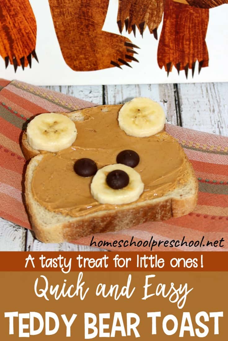 Teddy bear toast is a quick and easy breakfast or snack for preschoolers. Encourage your little ones to eat a healthy treat with toast that looks like a bear.