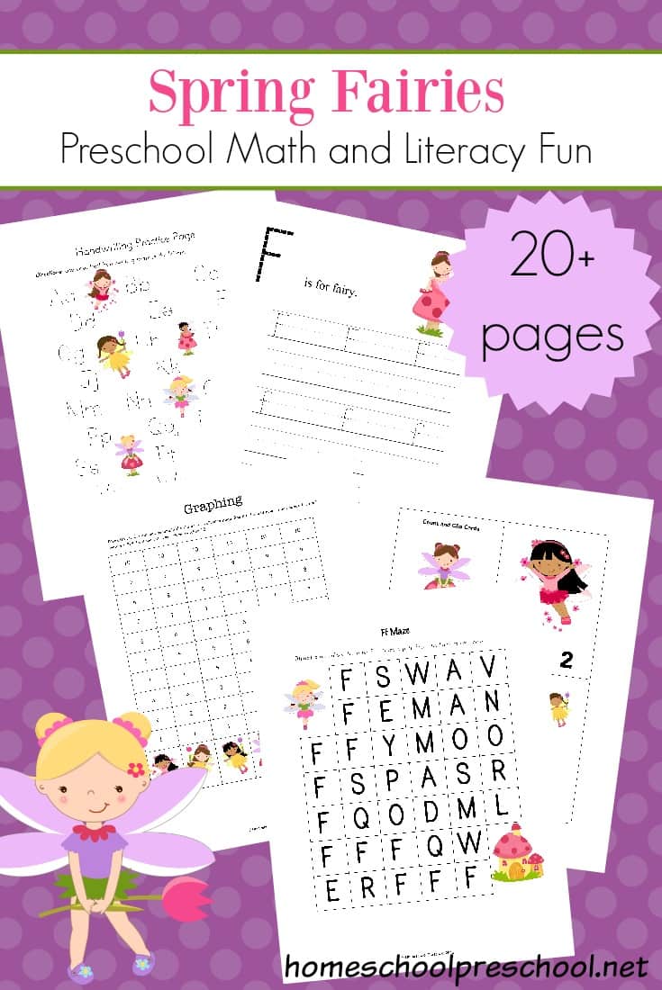 These fairies are here to make your preschool lessons more magical this spring. Be sure to download your Spring Fairies preschool printable learning pack today!