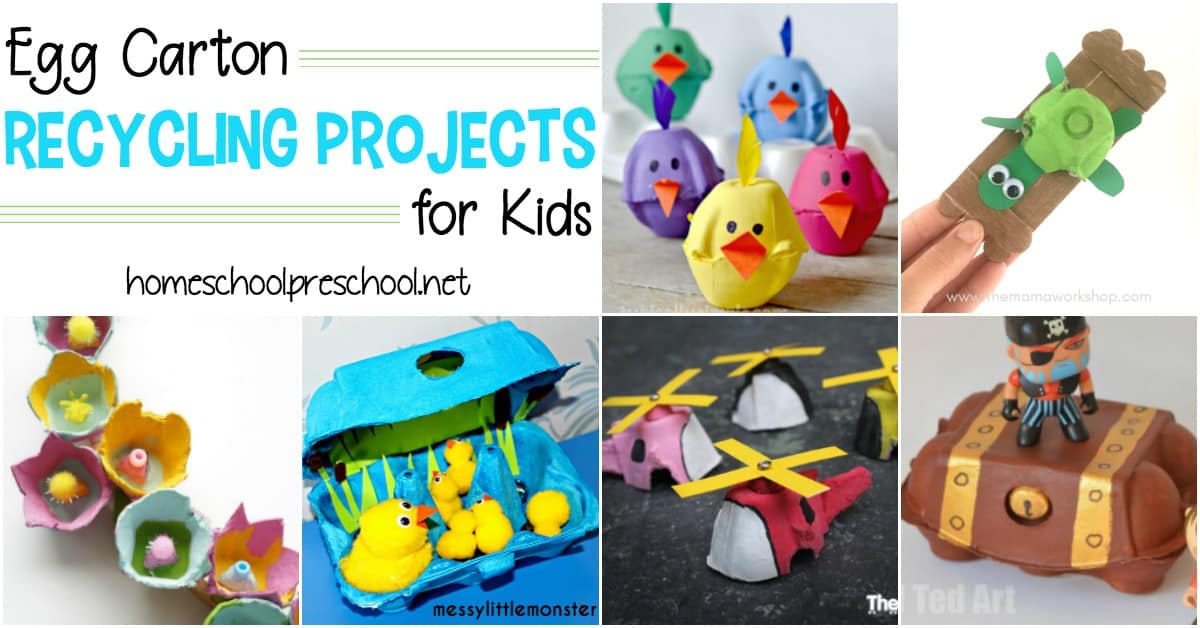 Egg carton recycling projects are perfect for upcycling a common household item into a fun craft or art project with little to no cost.