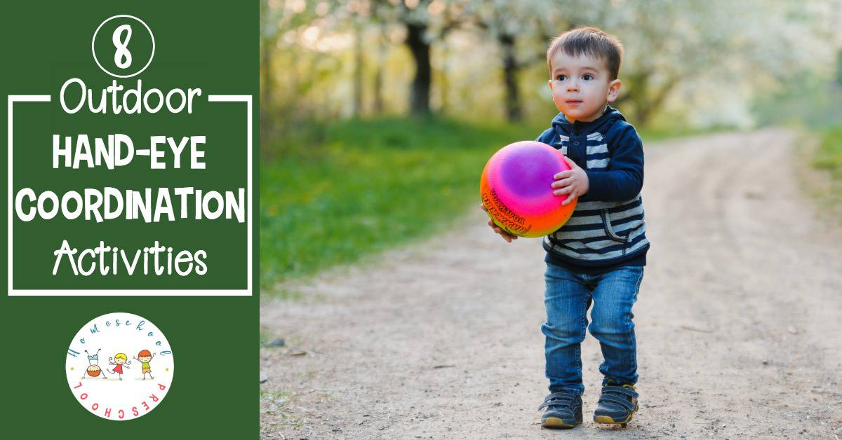 Use these outdoor hand eye coordination activities to help strengthen this skill with your preschoolers. The best part is, they'll have so much fun doing them!
