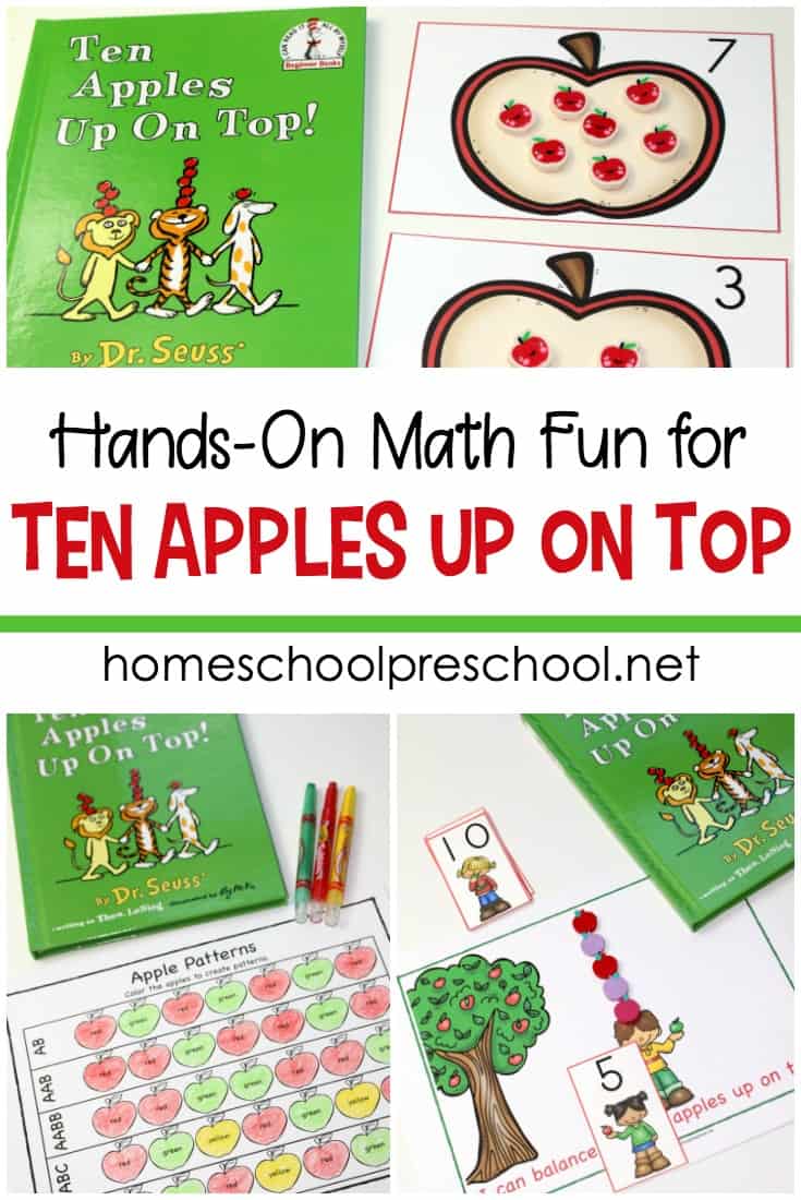 Bring the story to life when you add these Ten Apples Up on Top to your early learning math centers. Counting to ten has never been so fun!