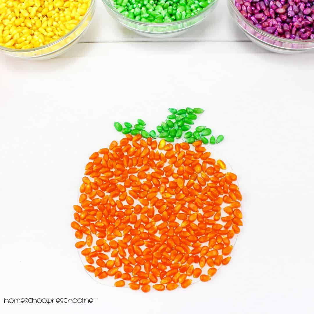 Corn Mosaic Art Project for Kids