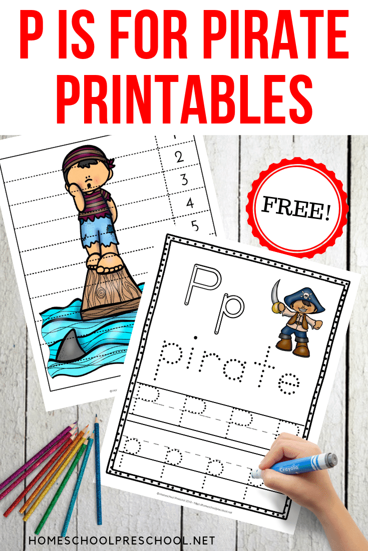 Add these printable activities to your pirate theme preschool plans. Celebrate Talk Like a Pirate Day or add them to your Letter of the Week lessons.