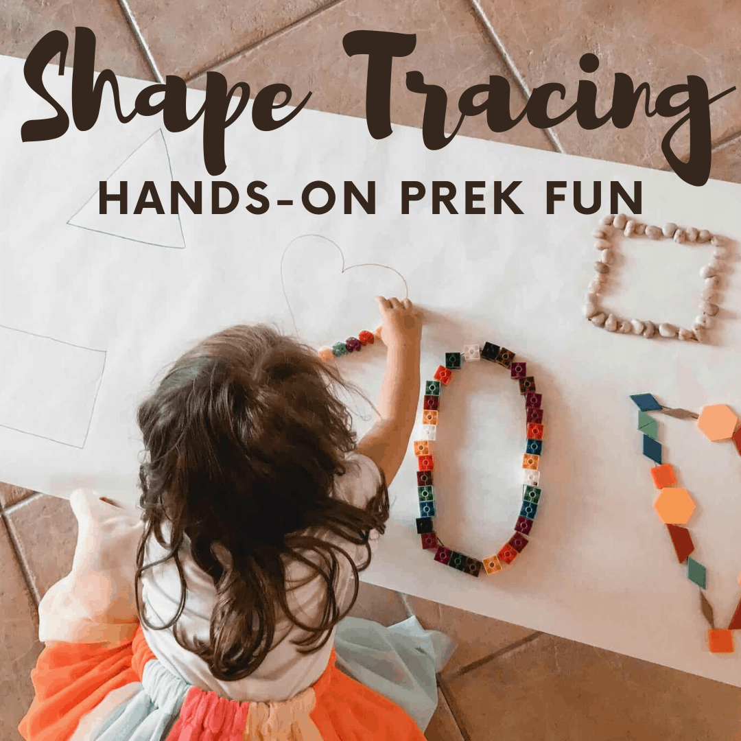 This hands-on activity not only teaches shapes for kids, but it focuses on fine and gross motor skills at the same time. Preschoolers will love it!