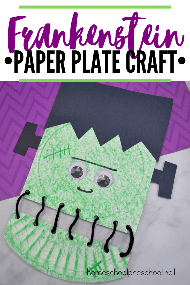 Kids will love building their fine motor muscles as they lace up this super fun Frankenstein paper plate craft. Perfect for Halloween preschool activities!
