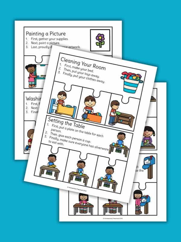 Daily Life 3 Step Sequencing Puzzles
