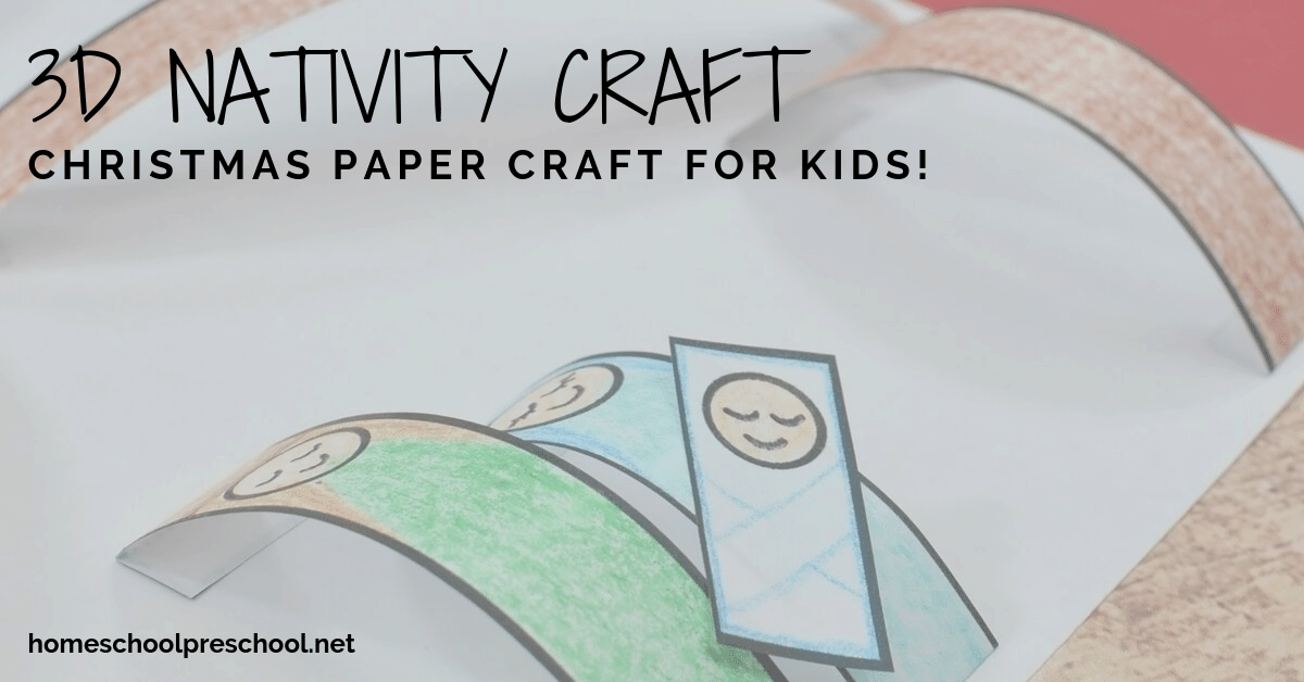 Printable 3D Paper Nativity Craft for Preschoolers