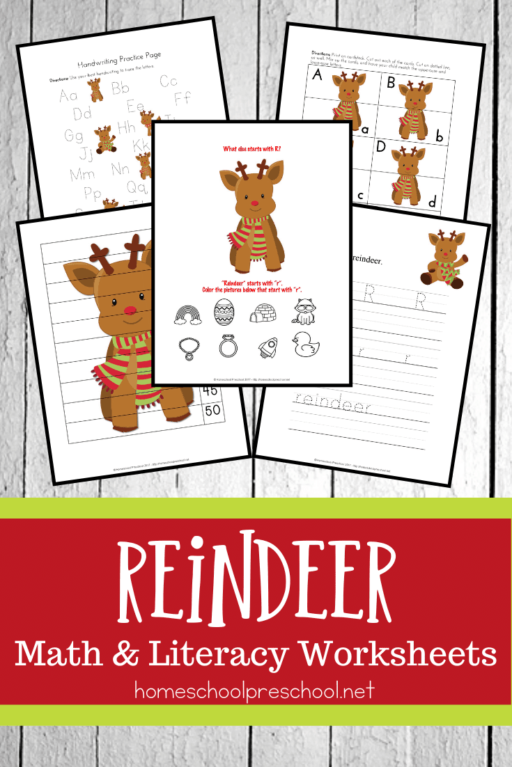 Keep preschoolers engaged this season with a fun set of preschool reindeer printable math and literacy activities. Perfect for December preschool centers!