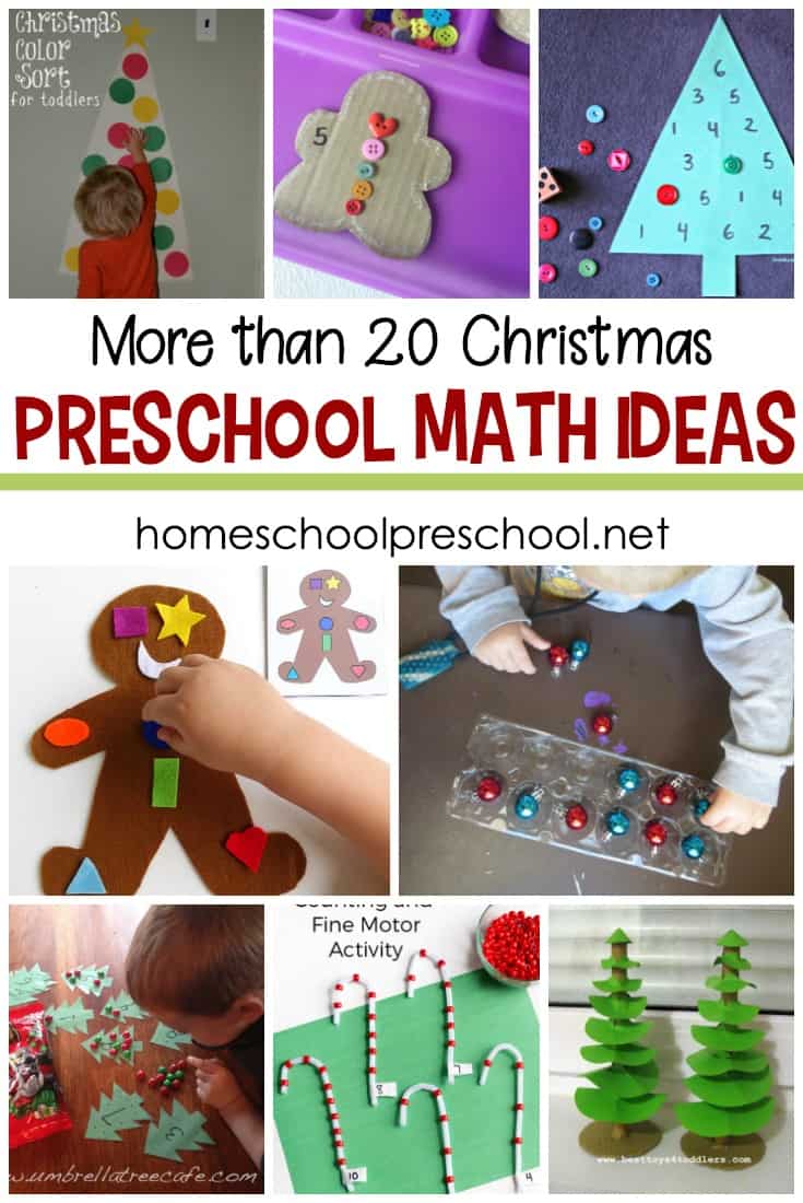 Are you looking for a few hands-on Christmas math activities for preschoolers? I've got what you need! Check out more than twenty awesome ideas.