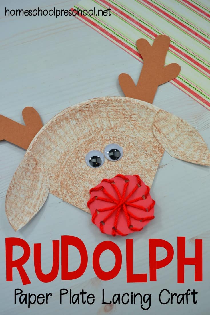 This cute reindeer paper plate craft not only gets kids in the Christmas spirit, but it helps them fine tune their motor skills as they lace the nose. 