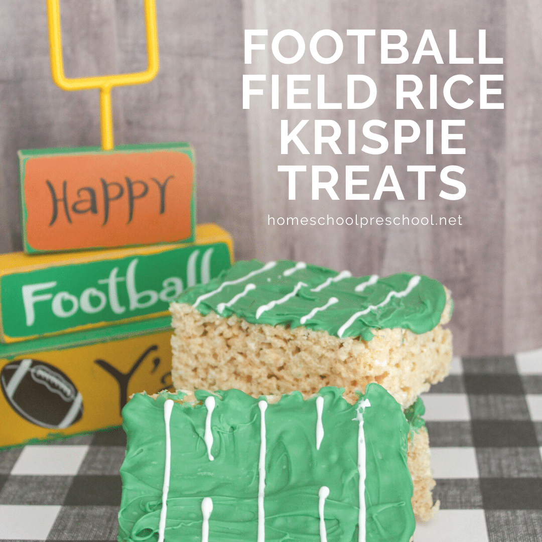 Super Bowl Sunday is around the corner! Show up at your Super Bowl party with a Rice Krispie Treat Football Field&nbsp;snack that's easy enough for kids to make.