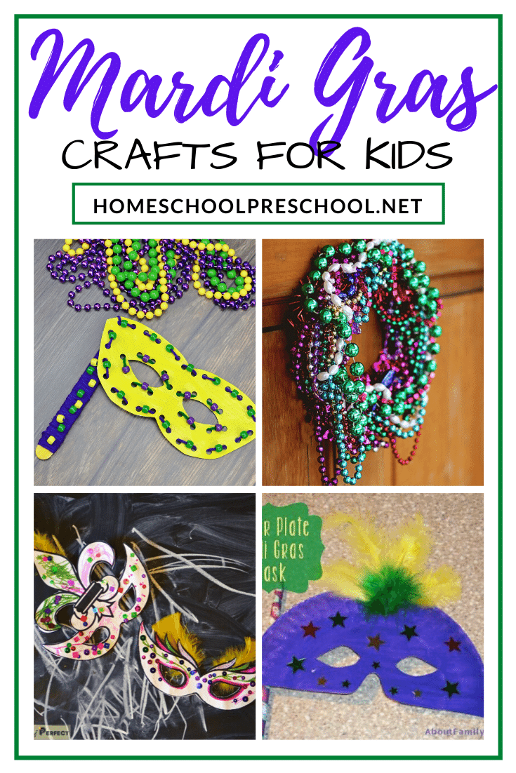 These 11 Mardi Gras crafts for kids are just what you need to create a celebration fit for a king or queen! Start the festivities with beads, masks, and more!
