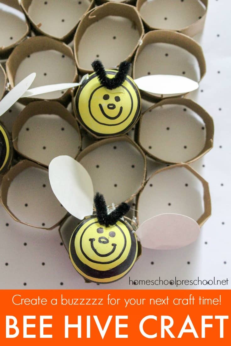 Planning a bee themed unit for your young learners? This preschool bee craft is perfect! With just a few supplies, your kids can make a fun bee hive craft.