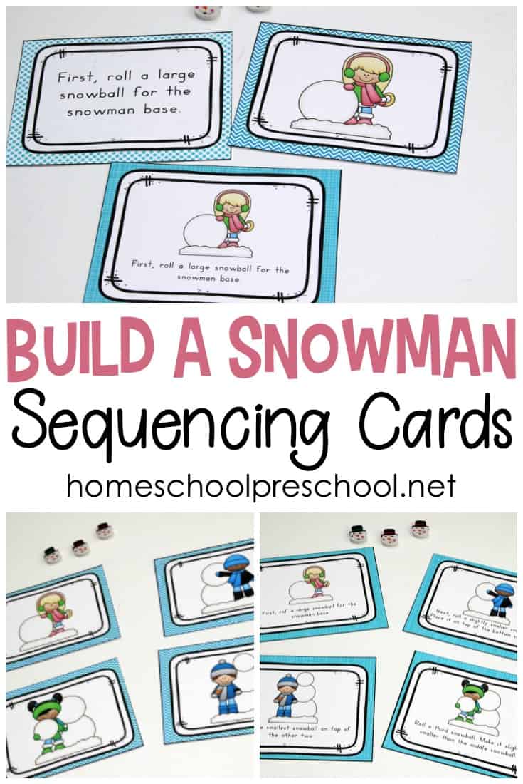 This winter, preschoolers can practice sequencing with this set of "how to build a snowman"&nbsp;sequence card printables. They're perfect for your winter lessons.