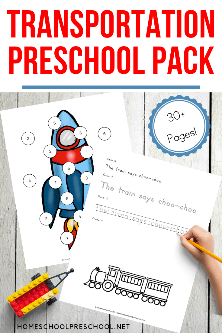 Check out these FREE preschool transportation theme printables! They're packed full of fun math and literacy learning activities for preschoolers.