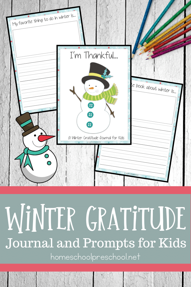 Gratitude isn't just for November! Kids can spend some time this winter focusing on the things they're thankful for with this winter gratitude journal for kids. 