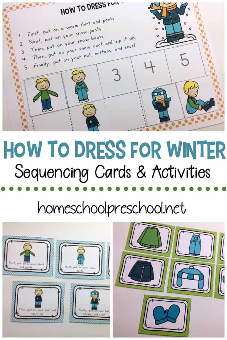 This "How to Dress for Winter" sequencing for preschoolers activity pack is a great visual to help little ones practice independence as they get dressed this winter.