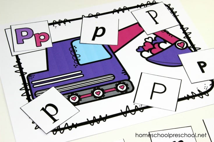 These construction-themed letter sorting mats are perfect for your Valentine's Day literacy centers! Preschoolers will love practicing letter recognition.
