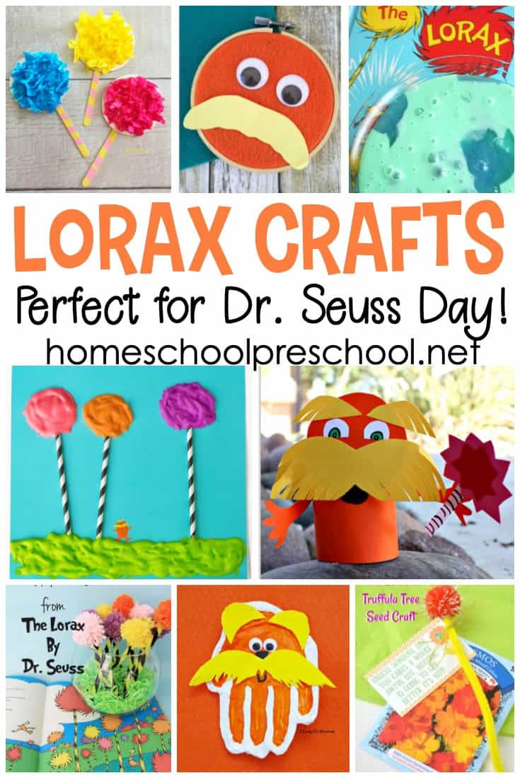 Add these Lorax inspired crafts to your Dr Seuss activities! Your preschoolers are sure to love each one. They'll be begging to do just one more!