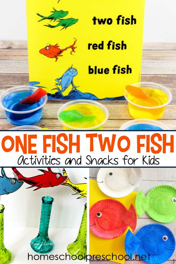 Dr. Seuss Day is the perfect day to try one or more of these One Fish Two Fish activities and snacks! They're perfect for homeschools and classrooms.