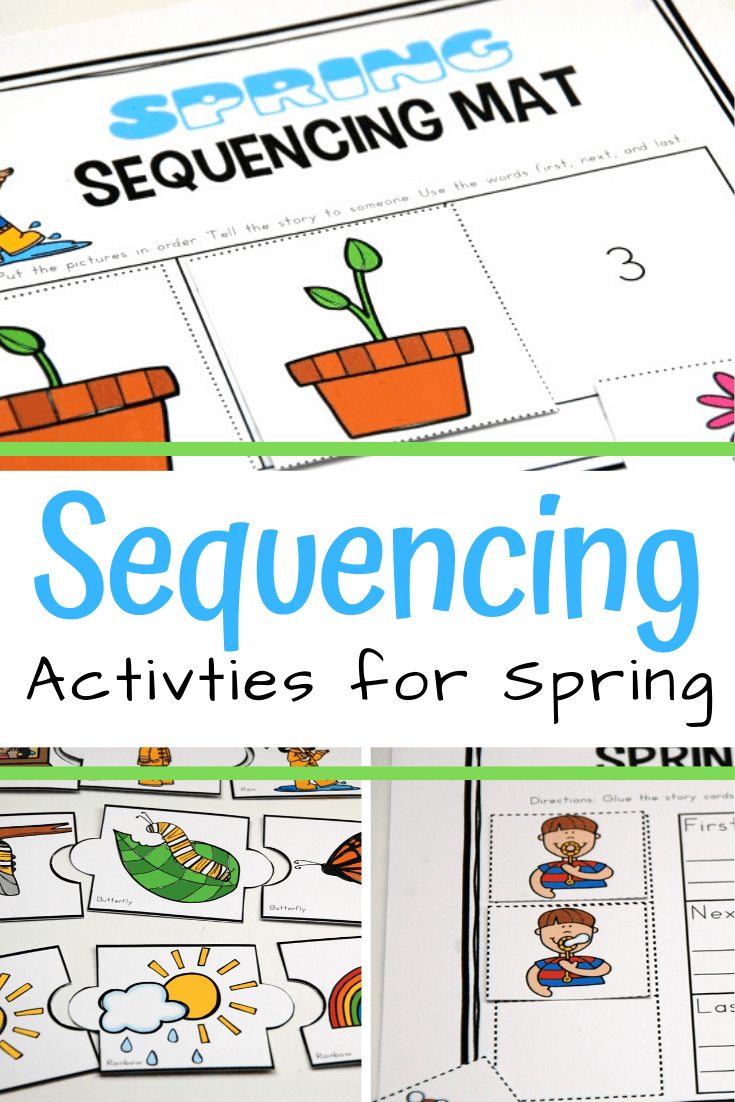 Don't miss these spring sequence cards that include puzzles, a sequencing mat, and storytelling page for 3 step sequencing cards.
