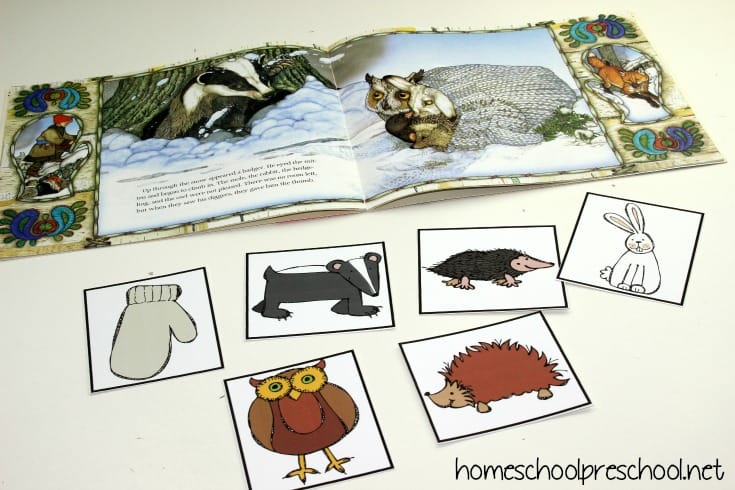 Young learners will practice ordering events with this set of The Mitten story sequence activities. Set includes sequencing discs, mat, and character cards.