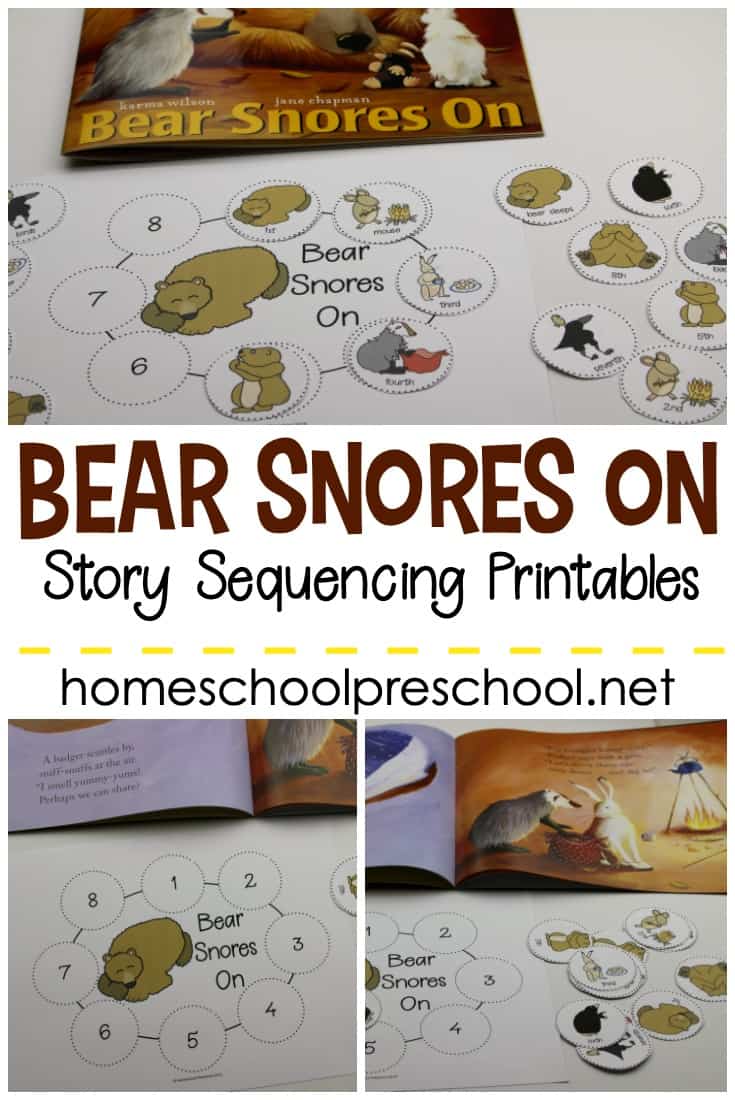 These Bear Snores On sequencing cards are a great way to talk about animals and hibernation. Practice retelling and sequencing the story. 