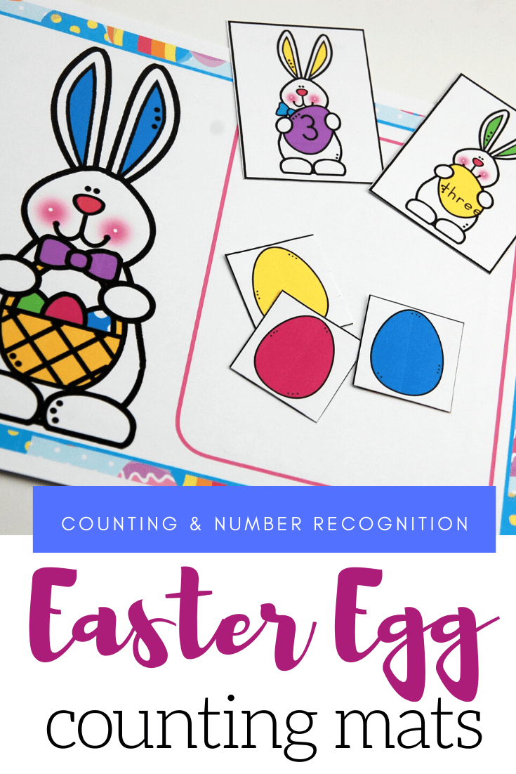 Your preschoolers will love counting to ten with these Easter egg math mats! Focus on number recognition, number words, and counting with this free preschool printable.