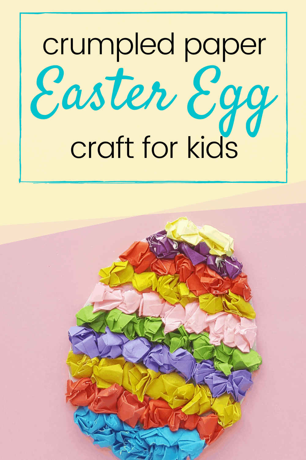 These textured tissue paper Easter eggs are adorable!  This easy preschool Easter craft uses just a few craft supplies that you've already got on hand.