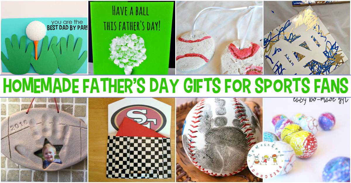 Kids will have a blast making these homemade Fathers Day gifts for sports fans! Perfect for golfers, ball players, and couch fans!