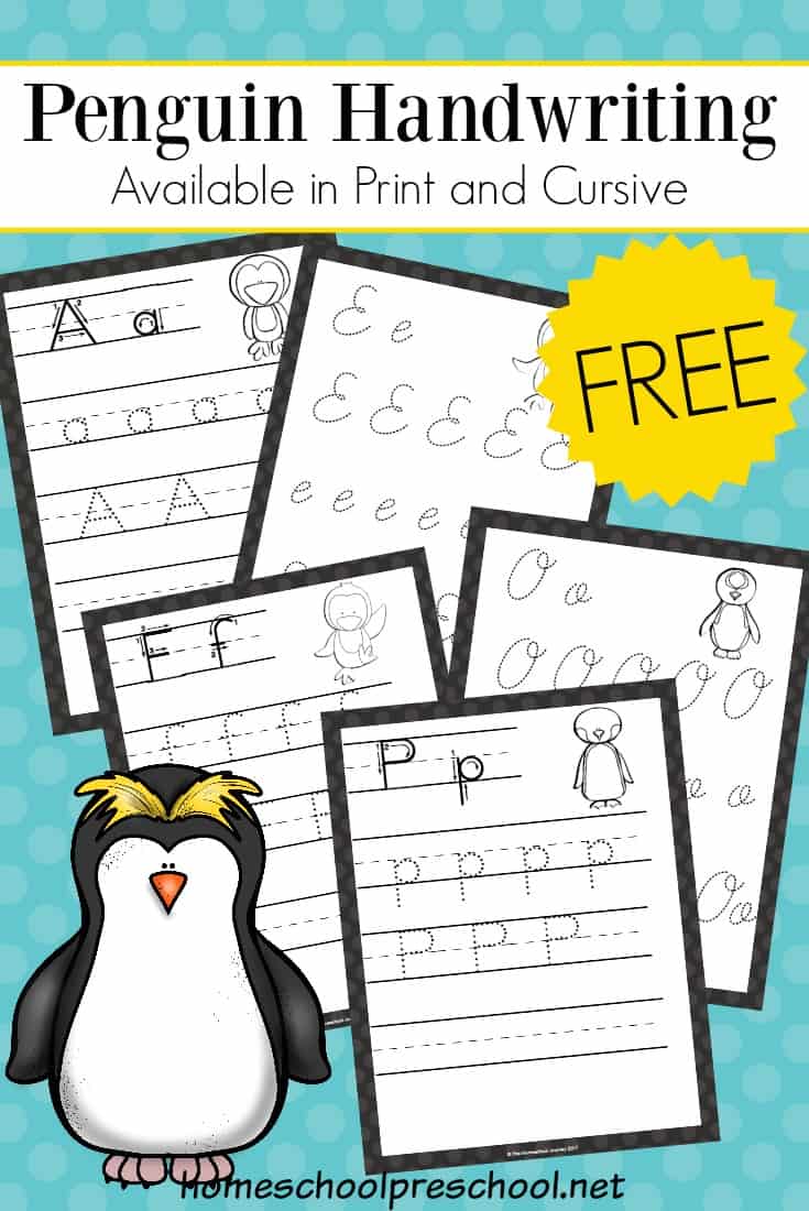 Celebrate World Penguin Day with some printable ABC handwriting practice pages. Available in both cursive and print for all ages!