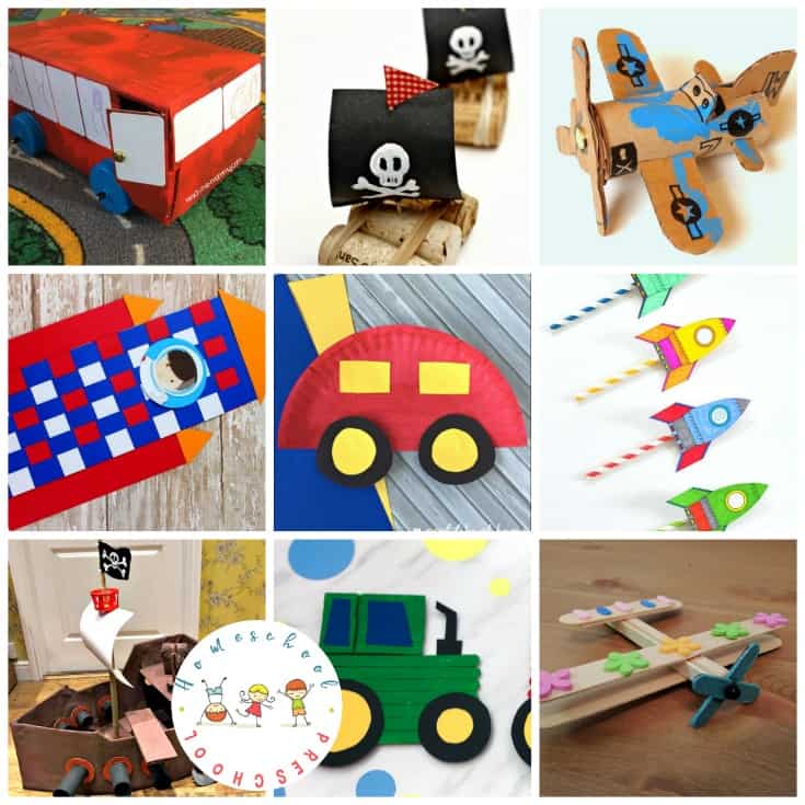 Your little crafters are going to love these preschool transportation crafts! They'll find cars, planes, trains, rockets, and more.