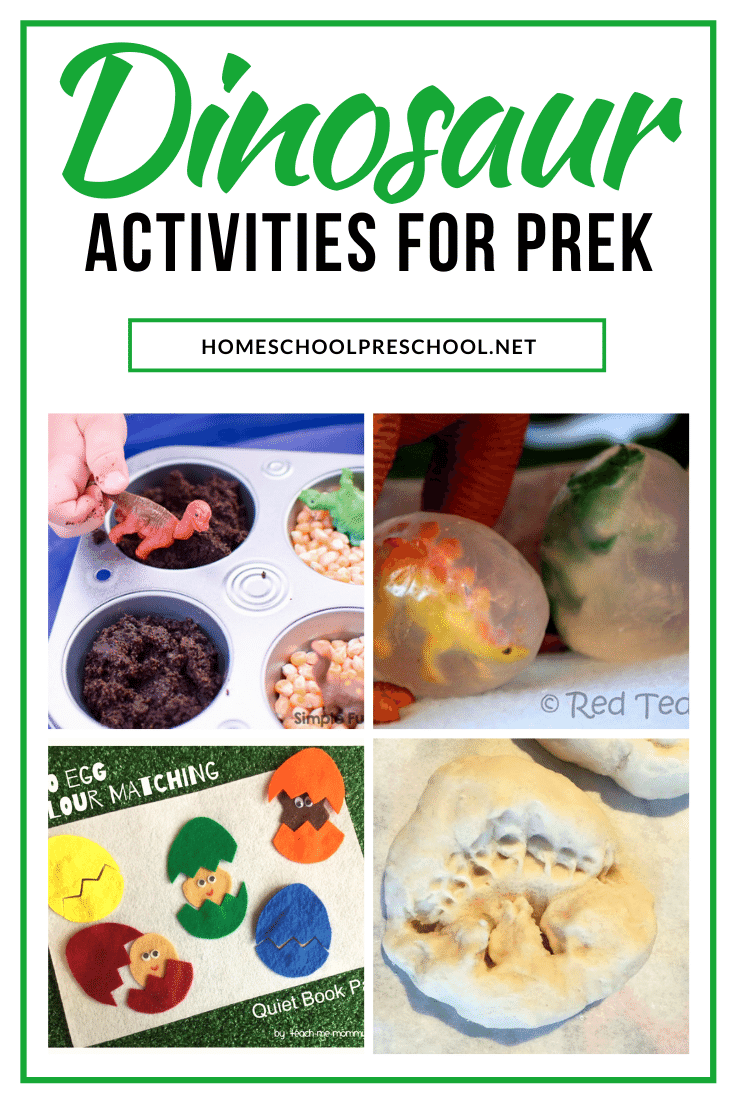 If you have a preschooler that is interested in dinosaurs, why not take that interest and turn it into a dinosaur preschool theme in your homeschool!
