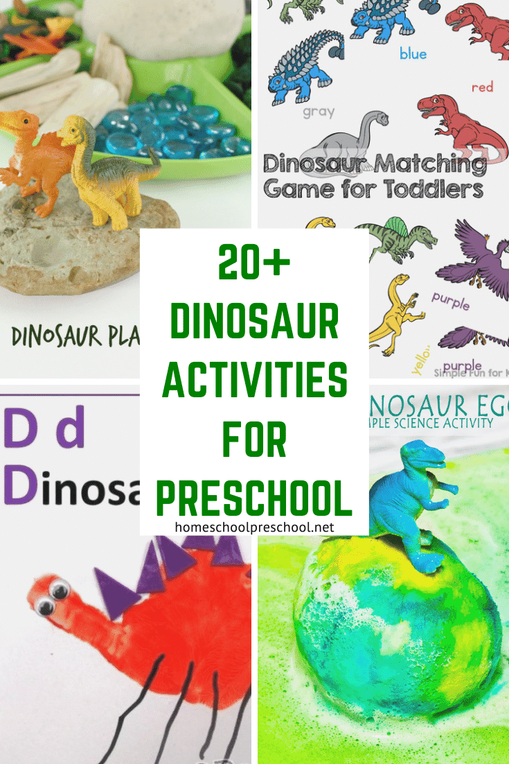 If you have a preschooler that is interested in dinosaurs, why not take that interest and turn it into a dinosaur preschool theme in your homeschool!