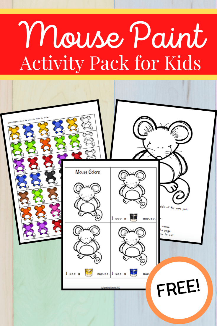 These Mouse Paint preschool activities are great follow-ups to reading Ellen Stoll Walsh's story about three white mice and some jars of paint.