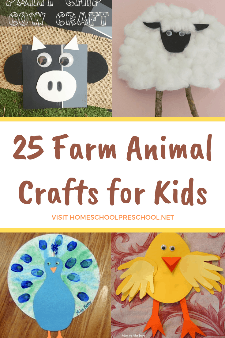 These farm animal crafts for preschool are perfect for an afternoon crafting session. Make a pig, a chick, a cow, and more!